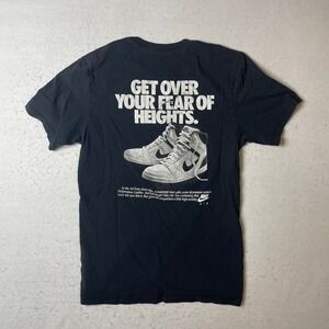 Nike Air T Shirt Graphic Tee‎ Get Over Your Fear of Heights Mens Size S Black